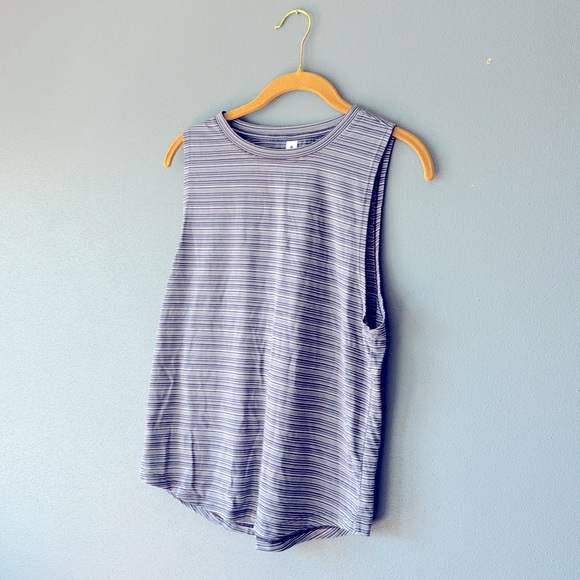 Athleta Cloudlight Striped Muscle Tank Top - Whisper Stripe Medieval, size S - Picture 5 of 8